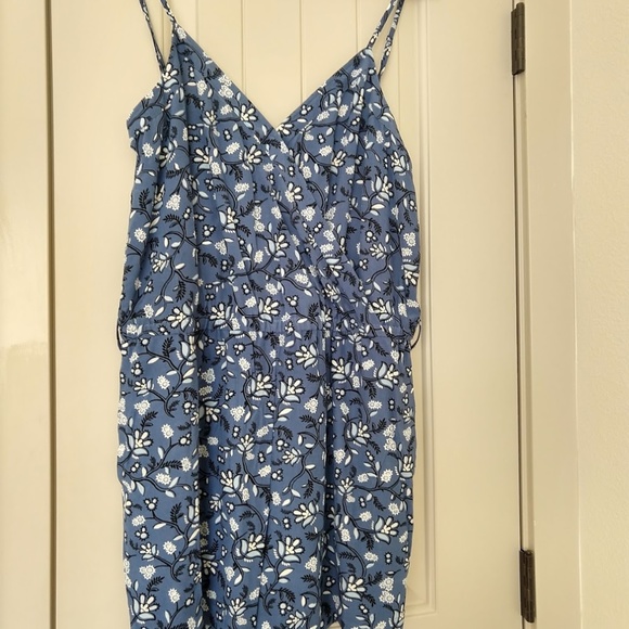 LOFT Pants - LOFT Petite Blue Floral Wrap Romper.